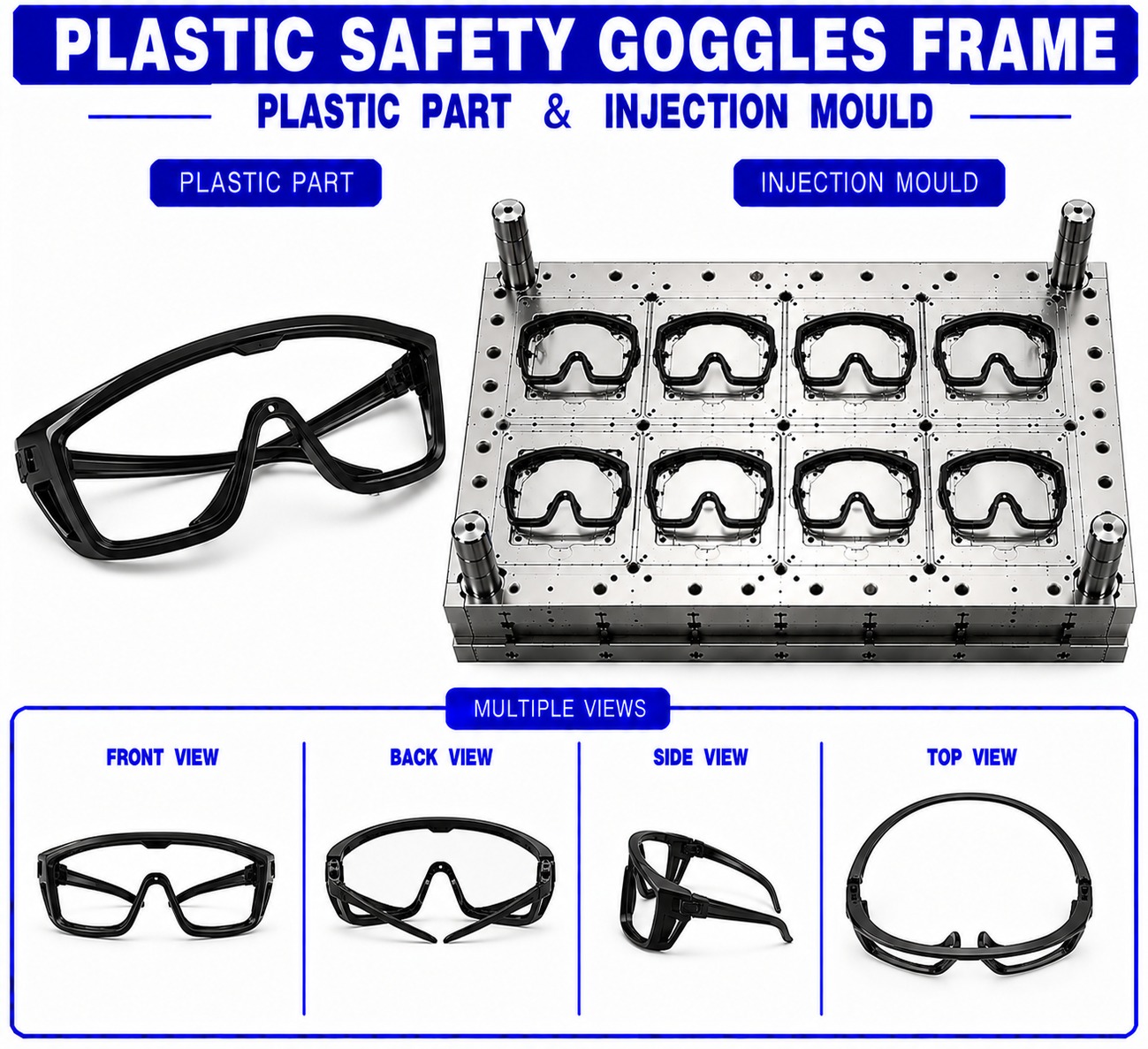 Plastic Safety Goggles Frame Mould and Moulding Service